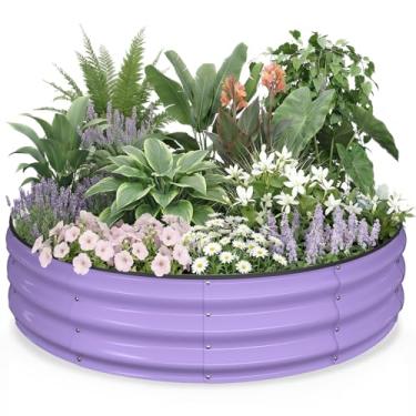 Imagem de Kesfitt Kit de cama de jardim elevado, caixas elevadas de 1,2 x 1,2 x 0,3 m, caixas elevadas com bordas e luvas de segurança, grandes canteiros de jardim elevados de metal para jardinagem, legumes