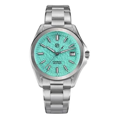 Imagem de San Martin Relógio masculino SN0129GC2/C3, 40 mm Gada Fashion Sport Relógio social masculino, 10 bar à prova d'água, NH35A relógios de pulso mecânicos automáticos de aço inoxidável, Azul claro