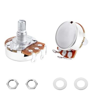 Imagem de Banworks Potenciômetros de alumínio B500K M8 de tamanho completo métricos com eixo curto dividido de 18 estrias (comprimento de 15 mm) com traseira selada para Epiphone Les Paul LP/SG Squier Strat
