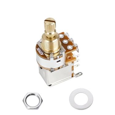 Imagem de Banworks Potenciômetros de violão Full Brass A250K Imperial 3/20.3 cm, eixo curto dividido de 18 estrias (comprimento de 15 mm) Potenciômetros cônicos de áudio para Fender Strat/Tele Gibson Les Paul