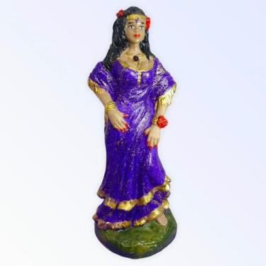 Imagem de Escultura Cigana Roxa 15 cm em Resina - Lua Mística - 100% Original - 