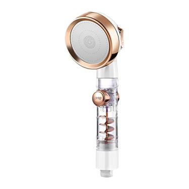 Imagem de Ducha portátil com interruptor de pausa ON OFF ventilador turbo 3 configurações alta pressão econômica água substituição chuveiro banheiro ABS instala