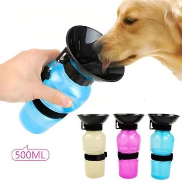 Imagem de Garrafa De Água Portátil Para Cães De 500ml, Comedouro Para Viagens Ao