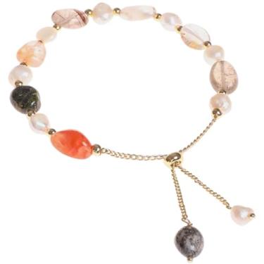 Imagem de Pulseira delicada com contas de pérola ajustável, banhado a ouro 14 quilates, aventurina, pulseira moderna para mulheres, joias de presente, 8mm, Pérola, Pérola