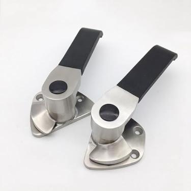 Imagem de Puxador de porta de caixa de vapor de aço inoxidável puxador de caixa de frutos do mar trava de forno frio dobradiça armário puxar panelas peça de reparo (F apenas alça)