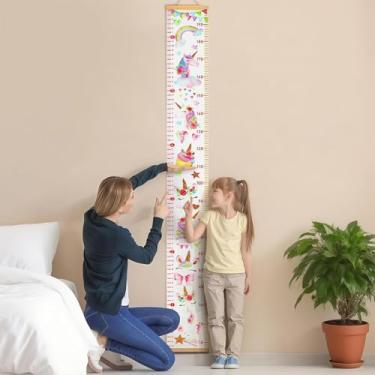 Imagem de Régua de entrega de tabela de altura para crianças régua de medida em tela 20 x 200 cm (unicórnio)
