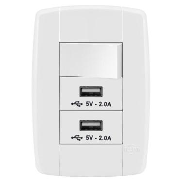 Imagem de Conjunto 1 Simples + 2 Usb - Ilumi Lev - 87015