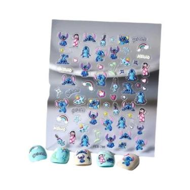 Imagem de Adesivos De Unha 3D Da Disney Lilo & Stitch Para Crianças, Impressão D