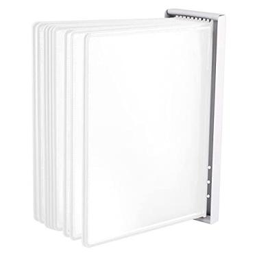 Imagem de Organizador de referência de montagem na parede - Rack de exibição de metal de 10 painéis para catálogos, oficina, armazém e laboratório - Sistema de painel versátil montado na parede para organização