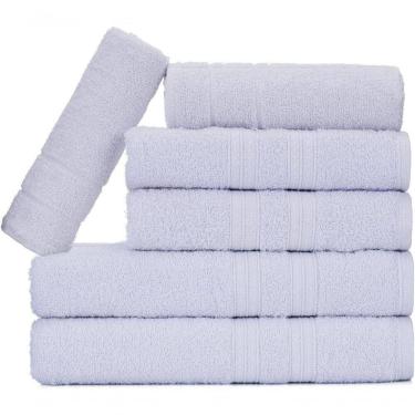 Imagem de Jogo De Toalhas Gigante Itália Soft 2 Banhão + 2 Rosto + 2 Tapete Luxo 100% Algodão - Branco