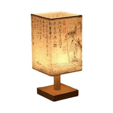 Imagem de Luminária De Mesa LED Regulável Com Cúpula De Tecido Quadrada Estilo C