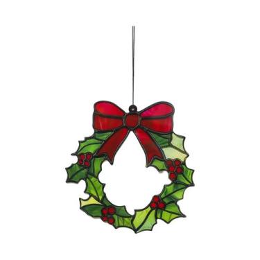 Imagem de Guirlanda De Azevinho Verde Com Laço Vermelho, Decoração Festiva Para 