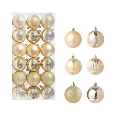 Imagem de Enfeites De Natal Em Forma De Bola De 4CM, Pendentes Para Árvore De Na