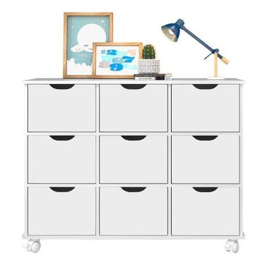 Imagem de Nicho Organizador 9 Gavetas Branco Brilho - Qmovi