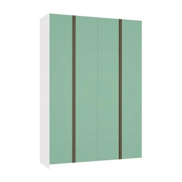 Imagem de Guarda Roupa 4 Portas 159,2 Cm Branco Ff Com Verde Jade