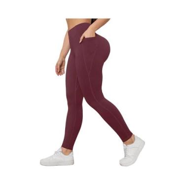 Imagem de Calças De Yoga Femininas Com Controle De Abdômen E Bolsos, Leggings De