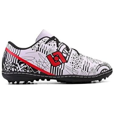 Imagem de Chuteira de Futebol Society Campo Sintetico Adulto Infantil Costurada, Branco, 40