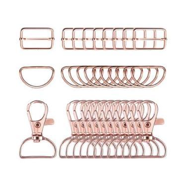 Imagem de Conjunto De 45 Peças De Mosquetões Giratórios Com Anel Em D, Ganchos D