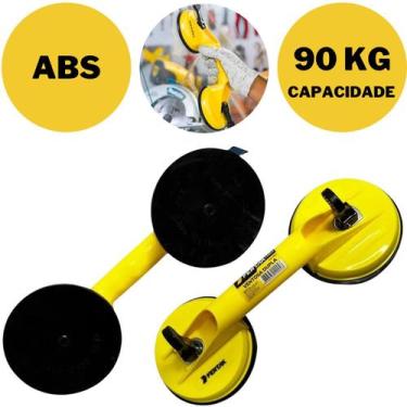 Imagem de Ventosa Dupla Alta Sucção 90kg Porcelanatos Pisos Vidros - Fertak