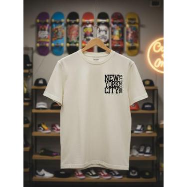 Imagem de Camiseta Basica Masculina NYC Brooklyn Design Urbano Malha Penteada Al