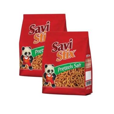 Imagem de 2 PACOTE SALGADINHO PRETZELS MINI Savi Stix 400G