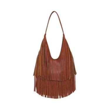 Imagem de Bolsa De Ombro Feminina Com Franjas Longas, Moda Casual Em Couro PU Ma