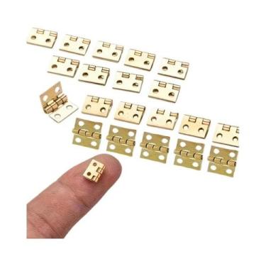 Imagem de 10 peças mini dobradiça de metal pequena para móveis de armário em min