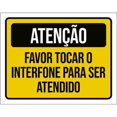 Imagem de Kit 5 Placa Favor Tocar Interfone Ser Atendido36X46
