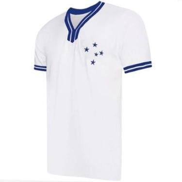 Imagem de Camisa Cruzeiro Retrô Vintage Branca-Masculino