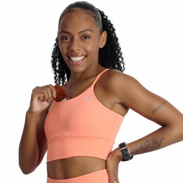 Imagem de Top Feminino Indrills de Corrida Com sustentação e Bolso Wear Laranja-Feminino