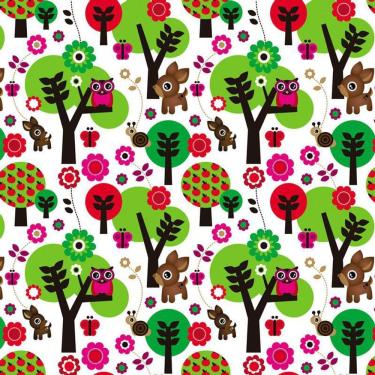 Imagem de Papel De Parede Floresta Animais Adesivo Quarto Infantil