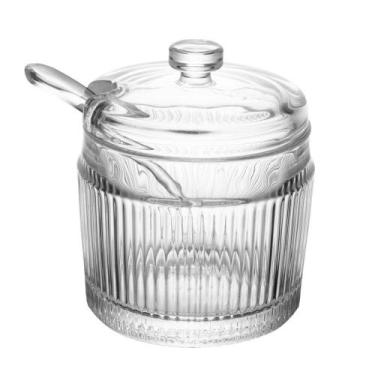 Imagem de Açucareiro com Colher e Tampa Lines Wolff 10cm x 7,5cm Vidro