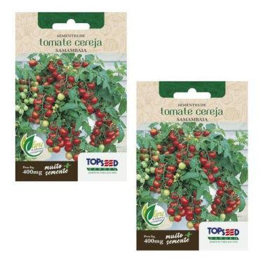 Imagem de Kit 2pc Sementes Tomate Cereja Alta Germinação E Produção Horta Vasos 
