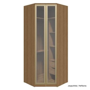 Imagem de Guarda Roupa Modulado 2 Porta Vidro 234cm 2 Gav Canto Closet - Móveis 