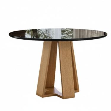 Imagem de Mesa de Jantar 90cm com Tampo de Vidro Estilo Sonetto
