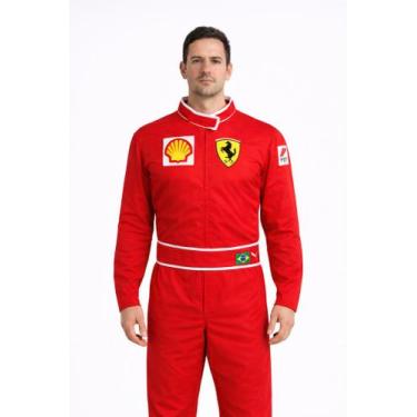 Imagem de Macacão Piloto Ferrari fantasia adulto, M