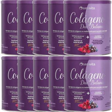 Imagem de Kit 10X Colágeno Duo Balance - 330g Hibiscus e Frutas Roxas - Sanavita-Masculino