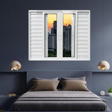 Imagem de Janela Veneziana de Alumínio 6 Folhas 100 X 120cm Linha 25 Esquadrias 