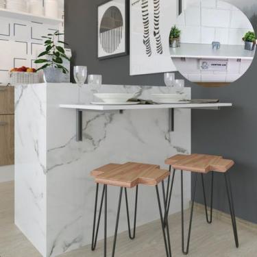 Imagem de Mesa Dobrável De Parede 90x39cm Multiuso Cozinha Sala Escritorio - Zam