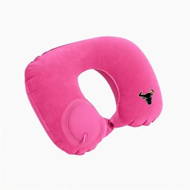 Imagem de Almofada Inflável Em U Para Viagem Com Suporte Ergonômico E Inflagem Manual Integrada - Rosa Pink