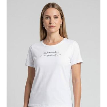 Imagem de Blusa Feminina Manga Curta Infinita Cor Branco, G, Branco