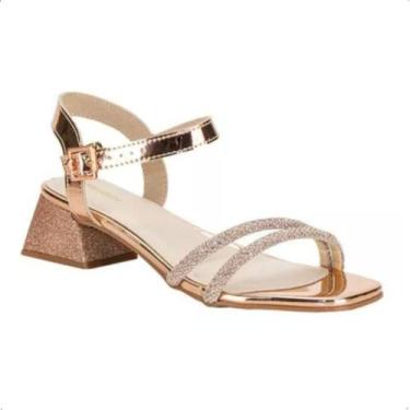 Imagem de Sandália Infantil Molekinha Tamanco Salto Baixo Conforto, Glitter, Our