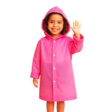 Imagem de Capa de Chuva Infantil Colorida Impermeável - Welezza, P, Rosa
