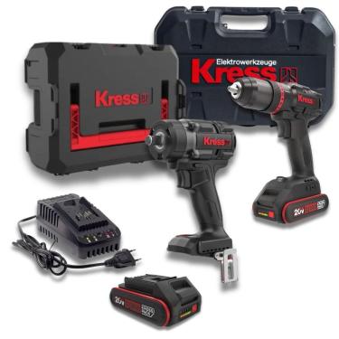 Imagem de Kit Parafusadeira Kuc30.1 + Chave De Impacto Kh276.91 ½ + 2 Baterias 20v E Carregador – Combo Poten