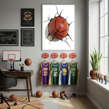 Imagem de Quadro Decorativo Bola De Basquete-70x50cm