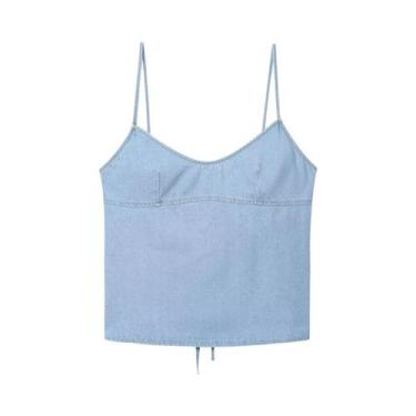 Imagem de Conjunto Feminino De Verão 2 Peças Casual Estilo Cowboy Com Top Sem Co