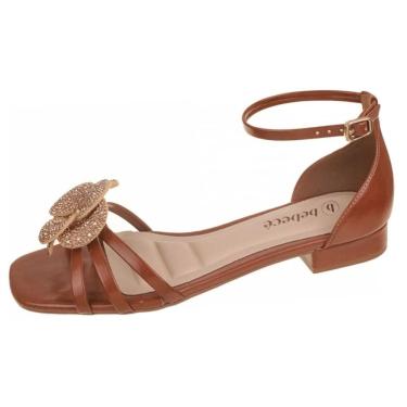 Imagem de Sandalia Feminina Detalhe Flor Elegante Salto Baixo Bebece
