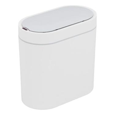 Imagem de Lixeira Banheiro 6l Branca Plastico 14x26x26cm Com Sensor