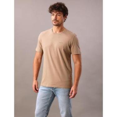 Imagem de Camiseta Manga Curta Calvin Klein Jeans Masculino Logo Basico Peito - Caqui Medio-Feminino