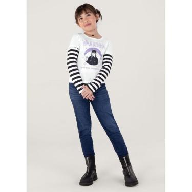 Imagem de Blusa Wandinha Em Malha Infantil Menina Brandili Branco-Feminino